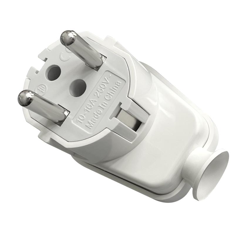 Wtyczka kątowa Uni-Schuko 16A, 230V, biała, 24 sztuki