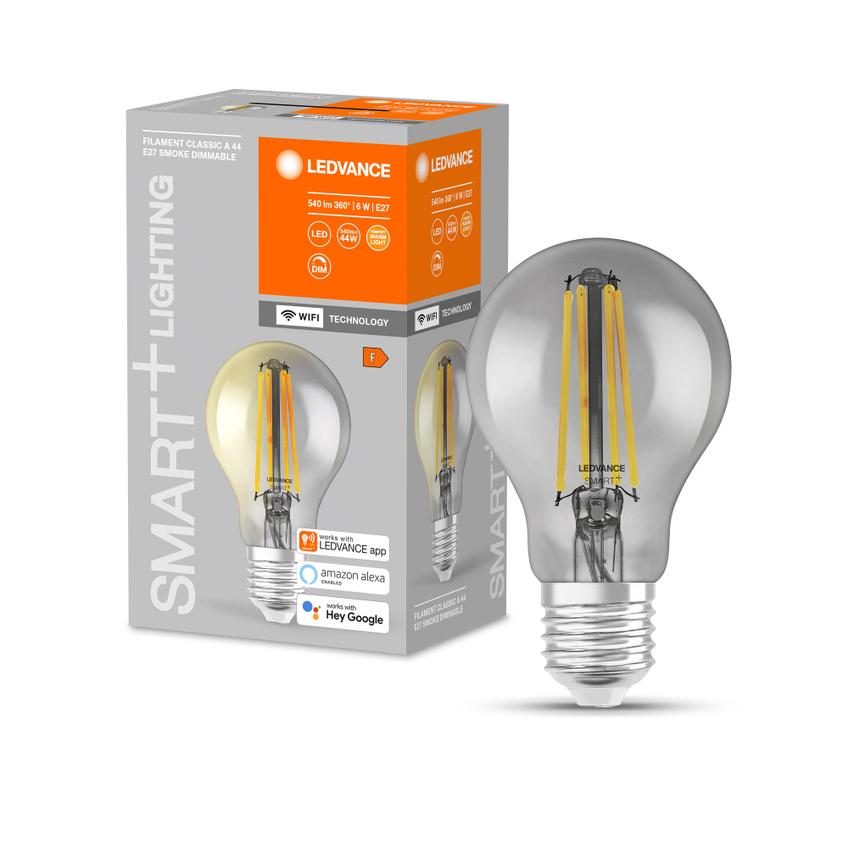 Żarówka LED E27 A60 6W = 44W 2500K Ciepła 540lm 300° Filament SMART+ WIFI Ściemnialna 4058075609815 LEDVANCE