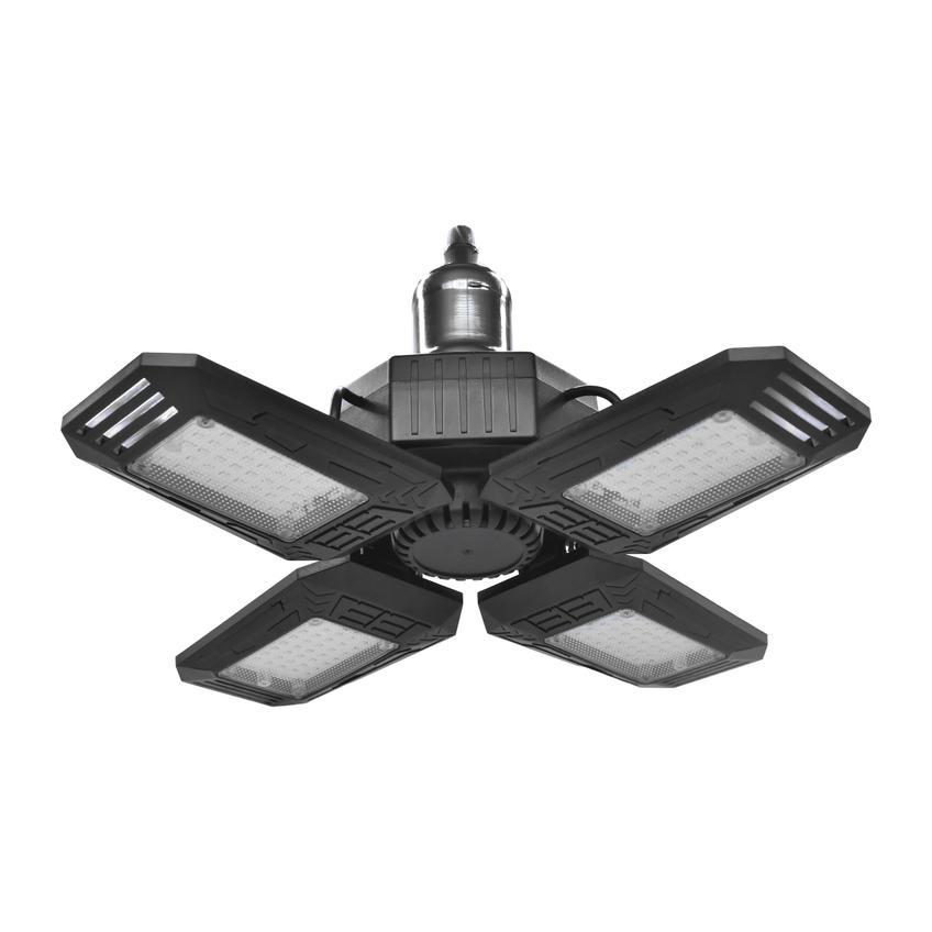SYRIUSZ LED lampa warsztatowa składana 4-skrzydłowa, E27, 72W, 4000K, 6480lm