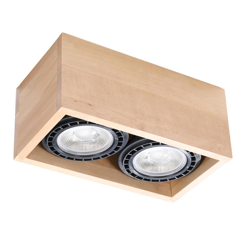 Sollux Plafon QUATRO 2 naturalne drewno SL.0916