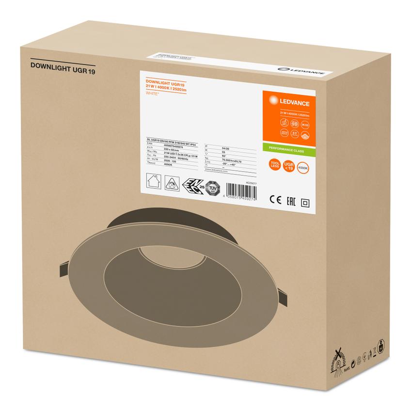 Oprawa DOWNLIGHT PFM DN195 21W 840 WT IP54 UGR19
