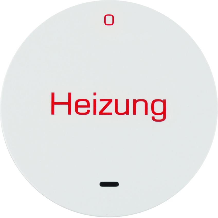 Berker R.x Klawisz z soczewką i nadrukiem Heizung i 0 , biały połysk 16212059 HAGER