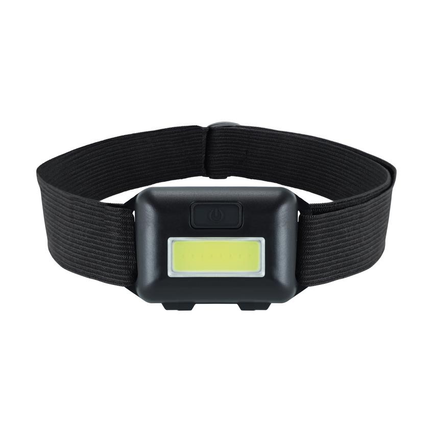 Latarka czołowa czołówka PIN LED 1W 100lm 6500K b. zimna 3xAAA czarny 100%-> 50%-> stroboskop IDEUS