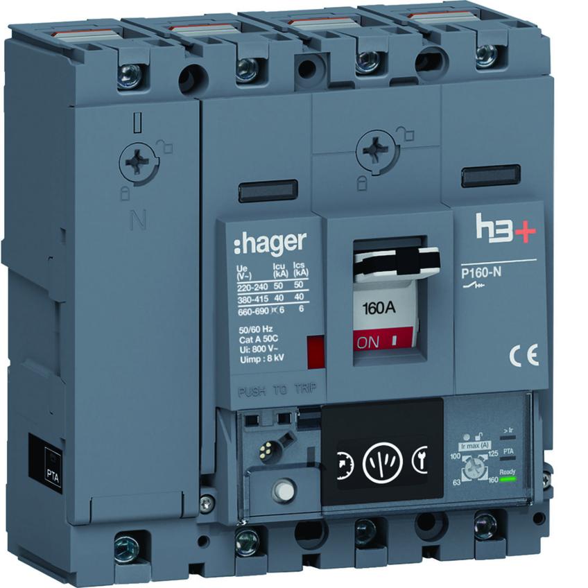 MCCB Wyłącznik mocy h3+ P160 4P 160A 40kA Energy