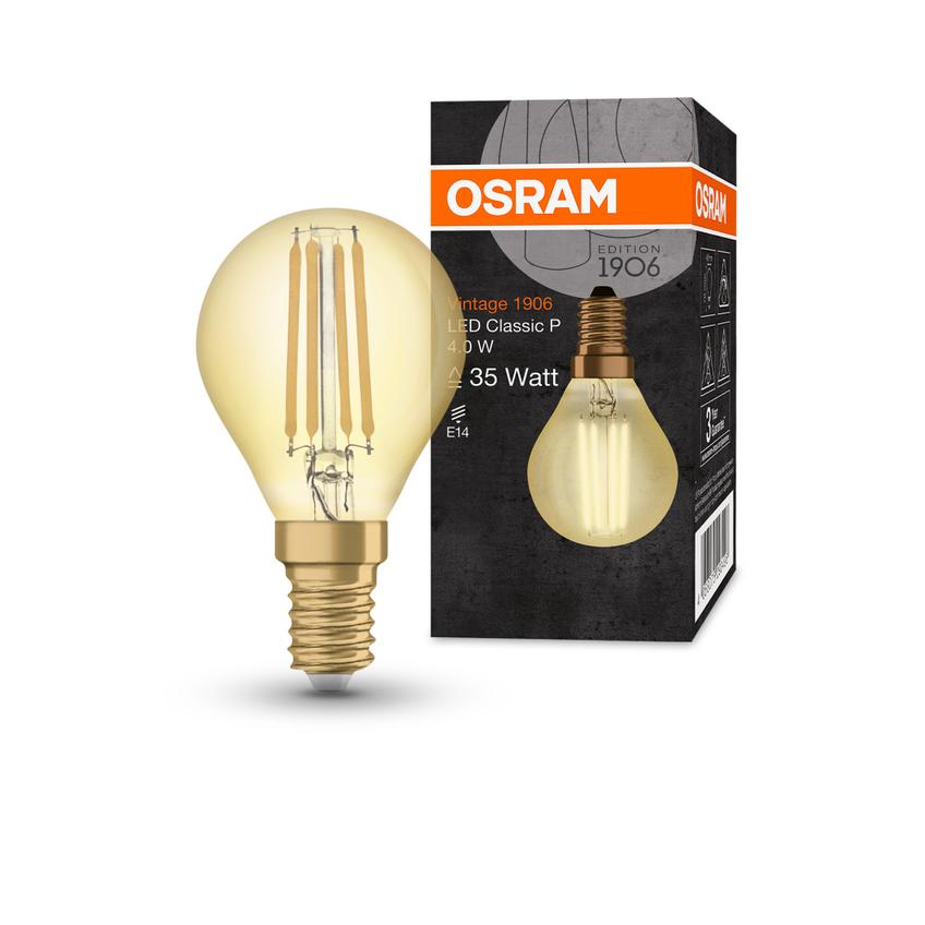 Żarówka LED Vintage 1906 LED CL P FIL GOLD 35 non-dim 4W/825 E14 4058075293496 LEDVANCE