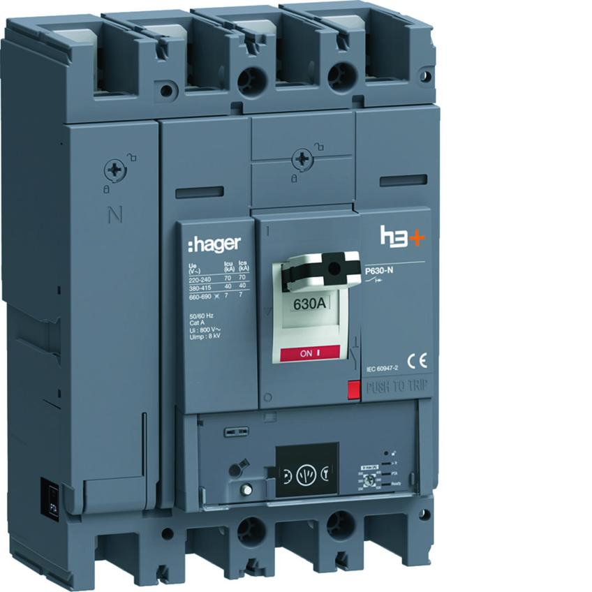 MCCB Wyłącznik mocy h3+ P630 Energy 4x630A 40kA HNW631NR HAGER