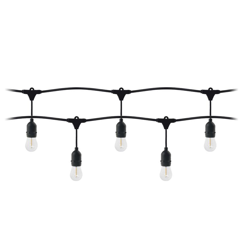 Girlanda oświetleniowa - 1 sznur 10 m (10 opraw) + 10 żarówek LED 1W E27, 3000K + 1 żarówka gratis