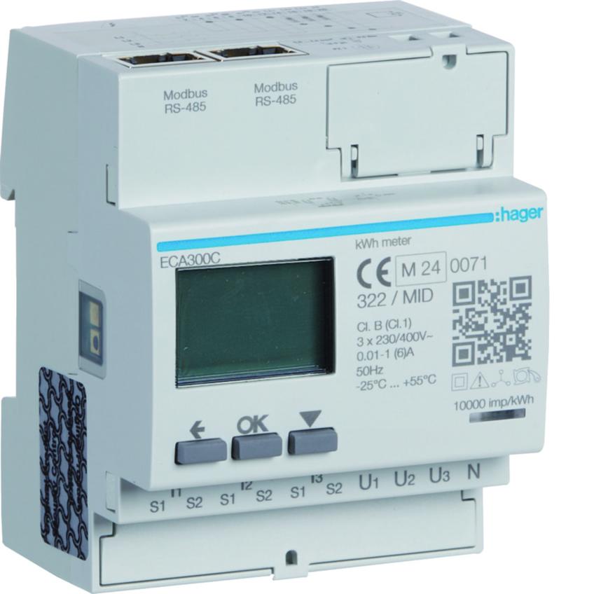agardio.measure Licznik energii elektr. 3-fazowy, przekł. 1-5A 4M, AGARDIO, MID ECA300C HAGER