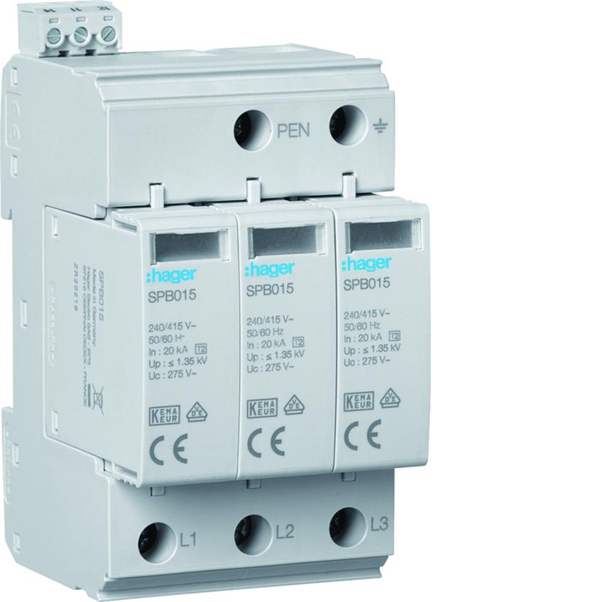 SPD T2 3P sieć TN-C In=20kA Imax=40kA Up?1,35kV styk