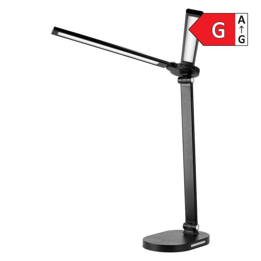 ERGO LED, lampka biurkowa z ładowarką USB, 8W, 400lm, 3000-4000-6000K, zmiana barwy światła, funkcja