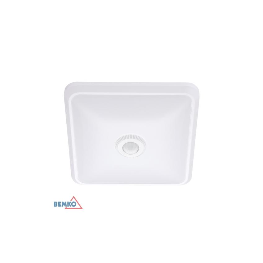 PLAFONIERA LED DORIA 12W 4000K   860LM  IP20 KWADRAT CZ. PIR