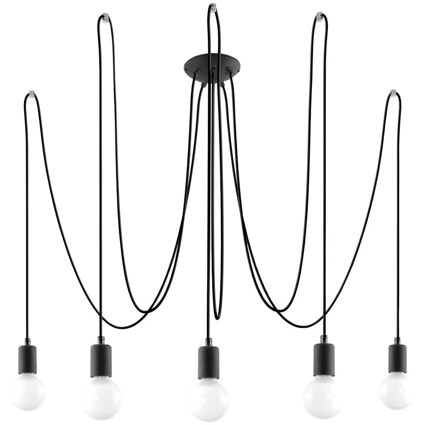 Żyrandol EDISON 5 czarny