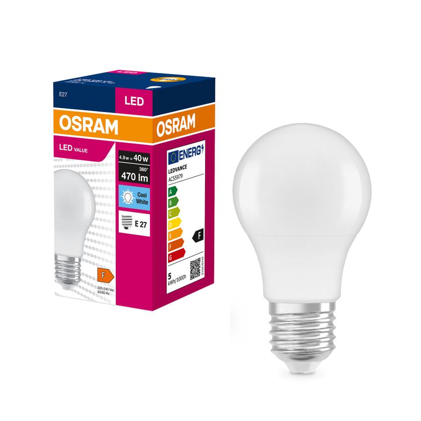 Żarówka LED A55 E27 4.9W = 40W 470lm 4000K Neutralna 200° VALUE CLASSIC Osram