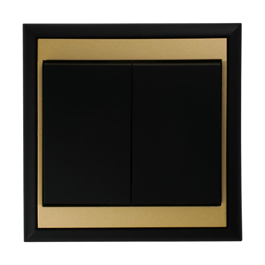 Łącznik podtynkowy schodowy Luna, 10A, 250V, WP-5L, czarny/złoty