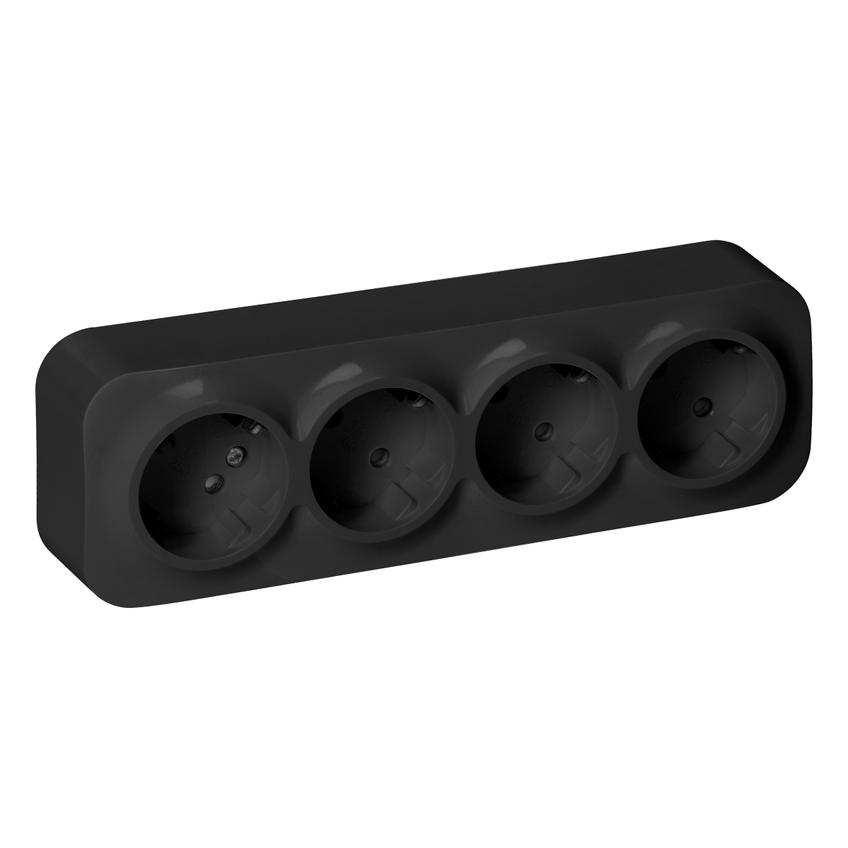 Gniazdo poczwórne natynkowy ToDo 2P+Z Schuko IP20, 16A, 230V AC, 16A, 230V AC, 8 sztuk