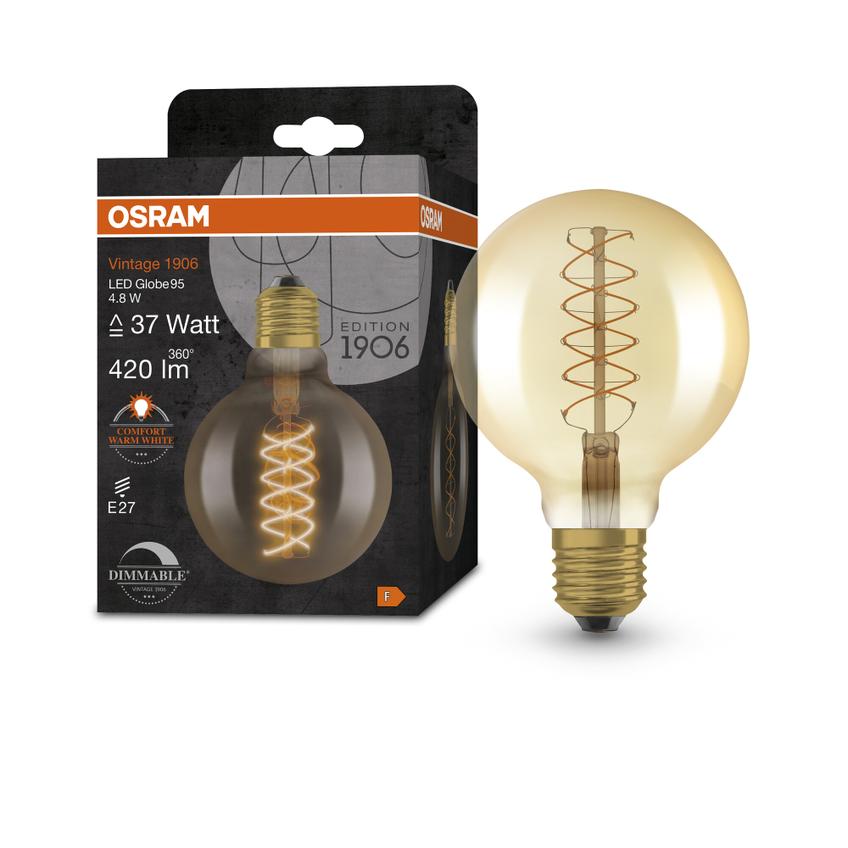 Lampa LED Vintage 1906 GOLD 95 dim 4,8W/822 szkło przezroczyste E27