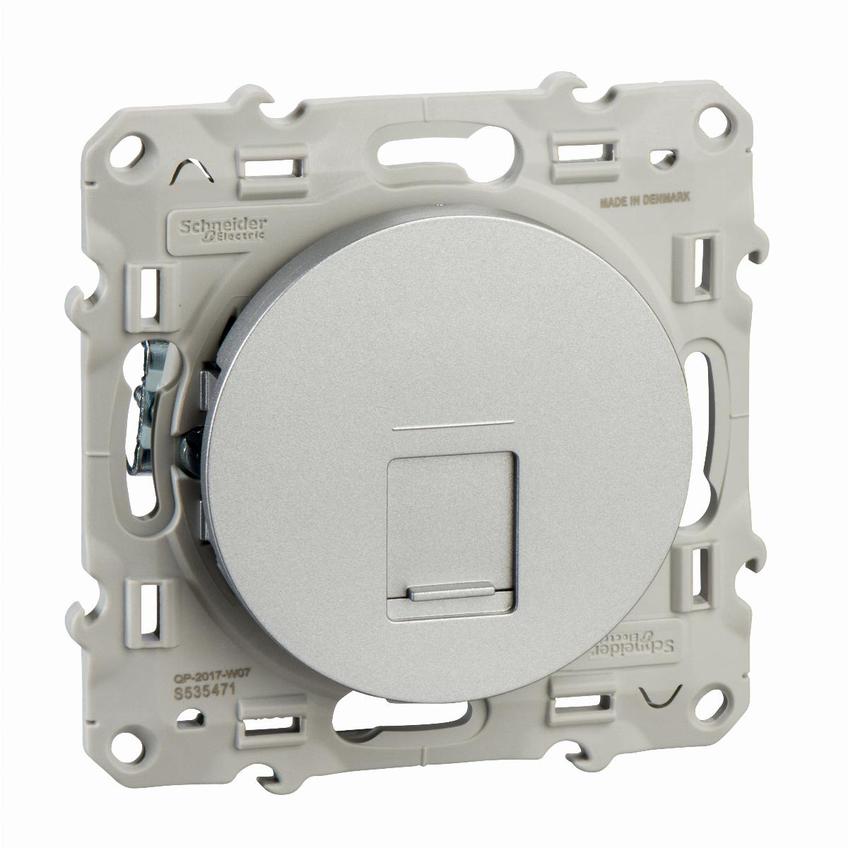 Odace - Gniazdo komputerowe RJ45 kat.5e UTP aluminium