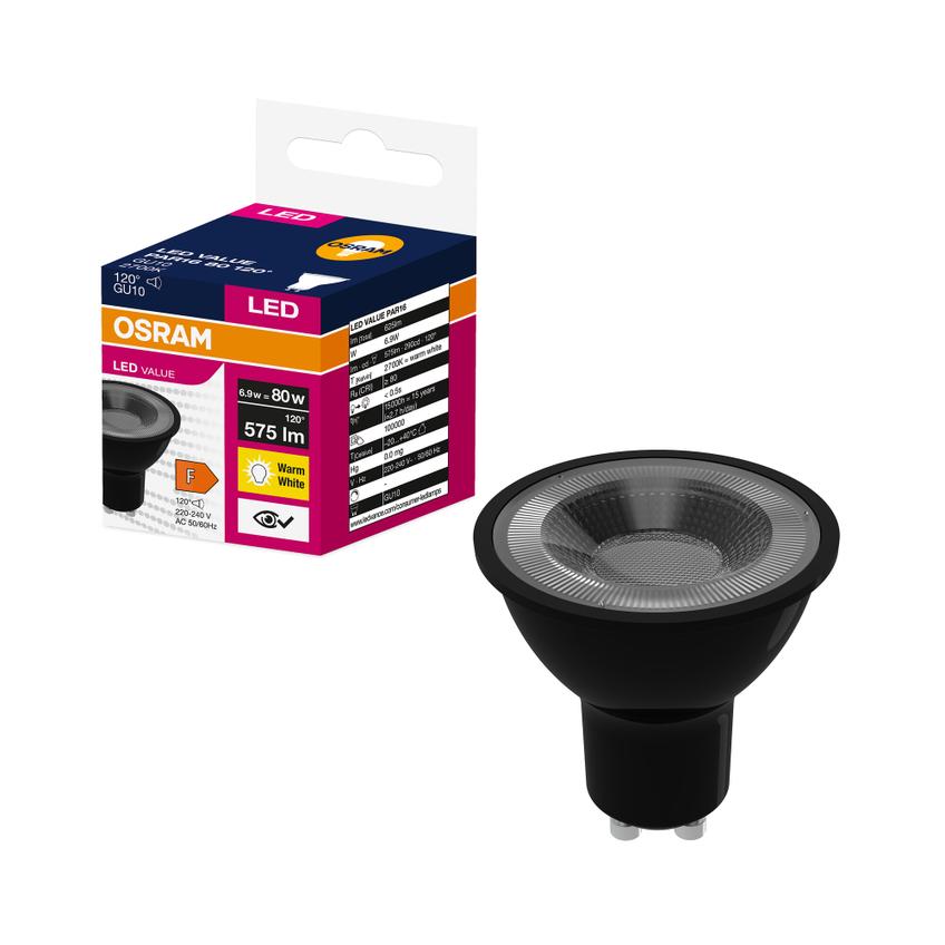 Żarówka LED GU10 VALUE PAR16 80 120 6,9W 540lm 2700K 827 230V BK czarny 4058075766600 LEDVANCE