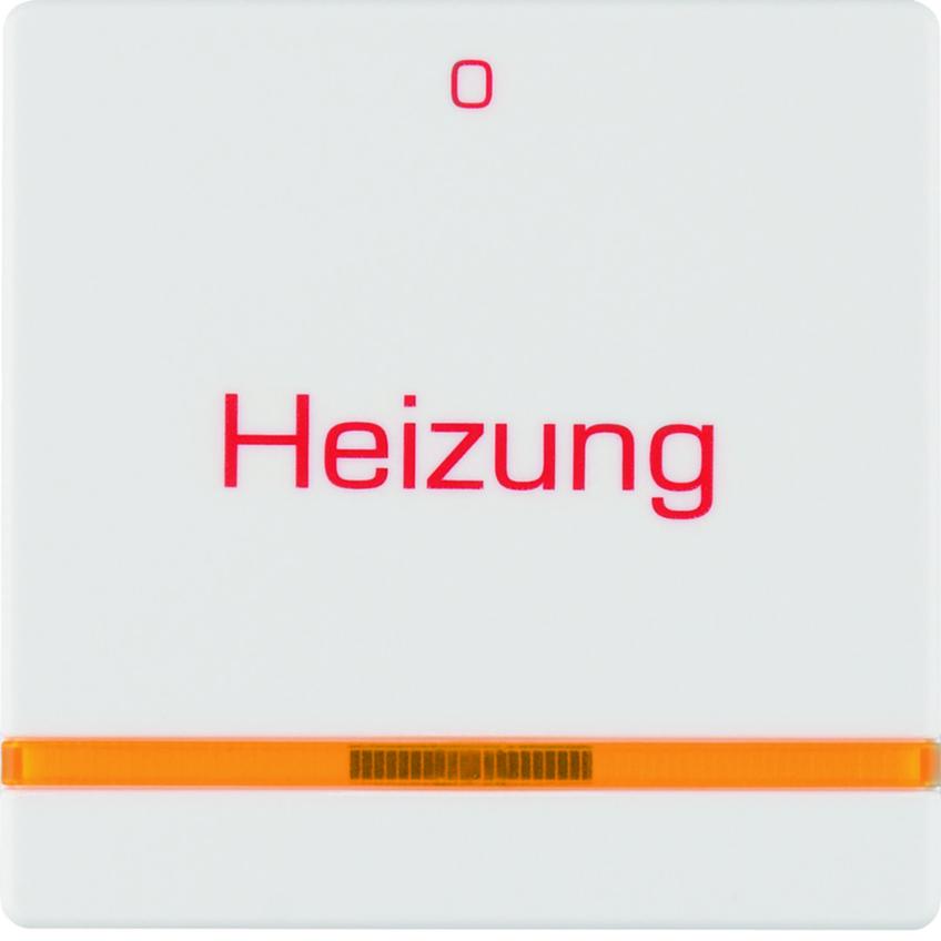 Berker Q.x Klawisz z soczewką i nadrukiem Heizung i 0 , biały aksamit 16216009 HAGER