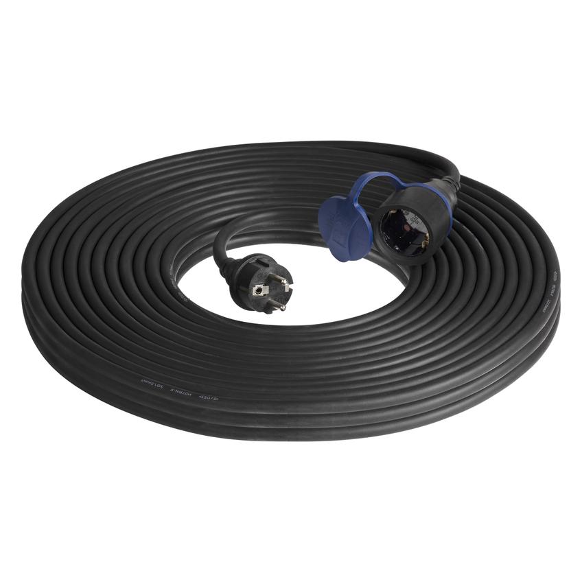 Przedłużacz warsztatowy bryzgoszczelny IP44, 1x2P+Z 30m,kabel gumowy olejoodporny H07RN-F 3x1,5mm2,