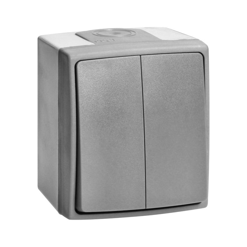 Łącznik świecznikowy AQUATIC PRO IP55, 10A, 230V AC, Szaro-Grafitowy