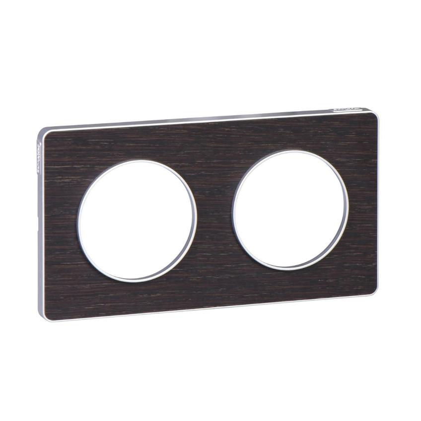 Odace Touch, ramka 2-krotna, podstawa aluminium, wenge