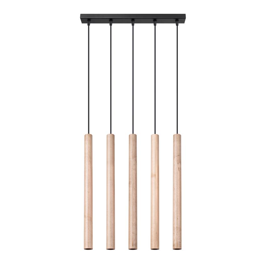 Sollux Lampa wisząca PASTELO 5L drewno SL.1269