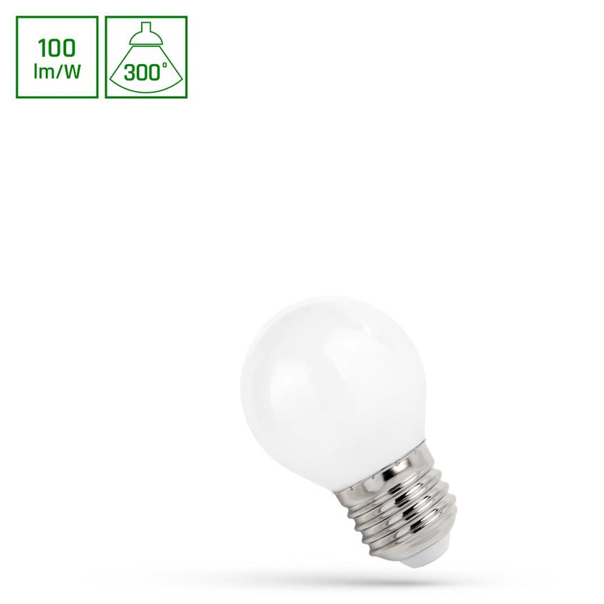 ŻARÓWKA LED KULKA E-27 230V 1W COG NW MILKY SPECTRUM