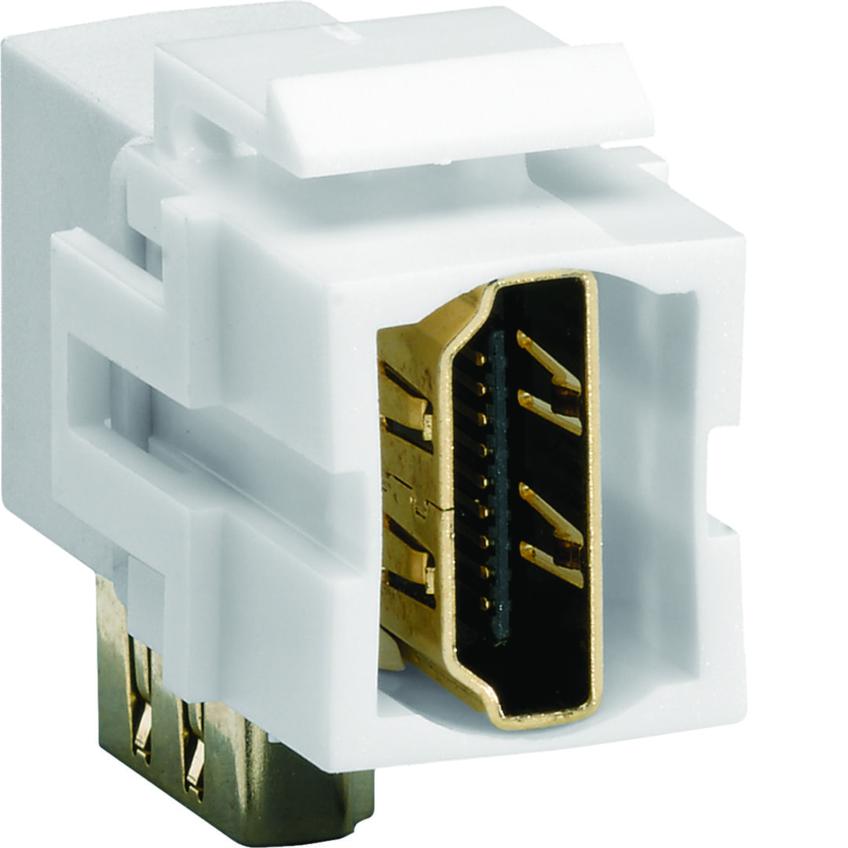 Moduł KEYSTONE gniazdo HDMI, przelotowe, wtyk kątowy 90°, biały VZ20HA HAGER