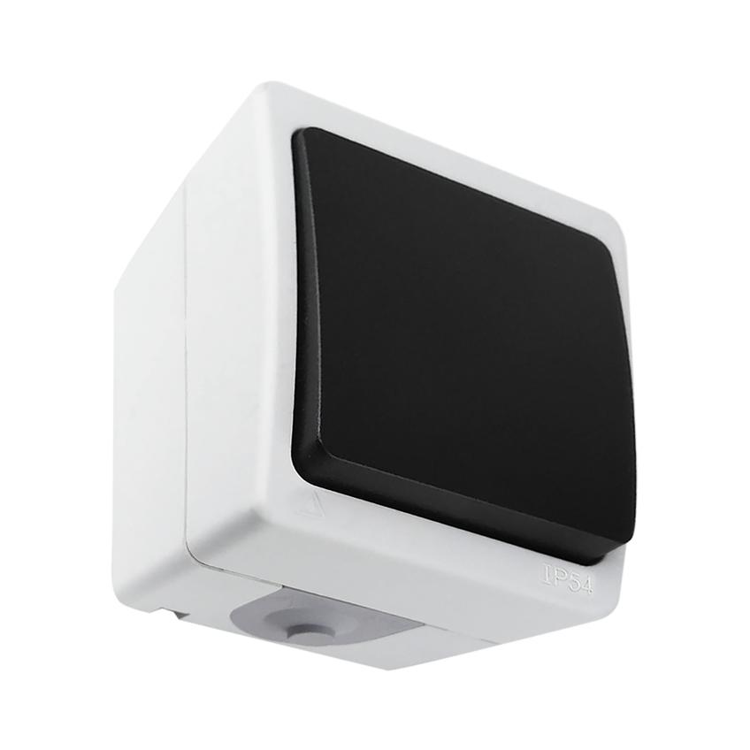 Łącznik jednobiegunowy AQUATIC MINI IP54, 10A, 230V AC, Biało-Czarny, 10 sztuk