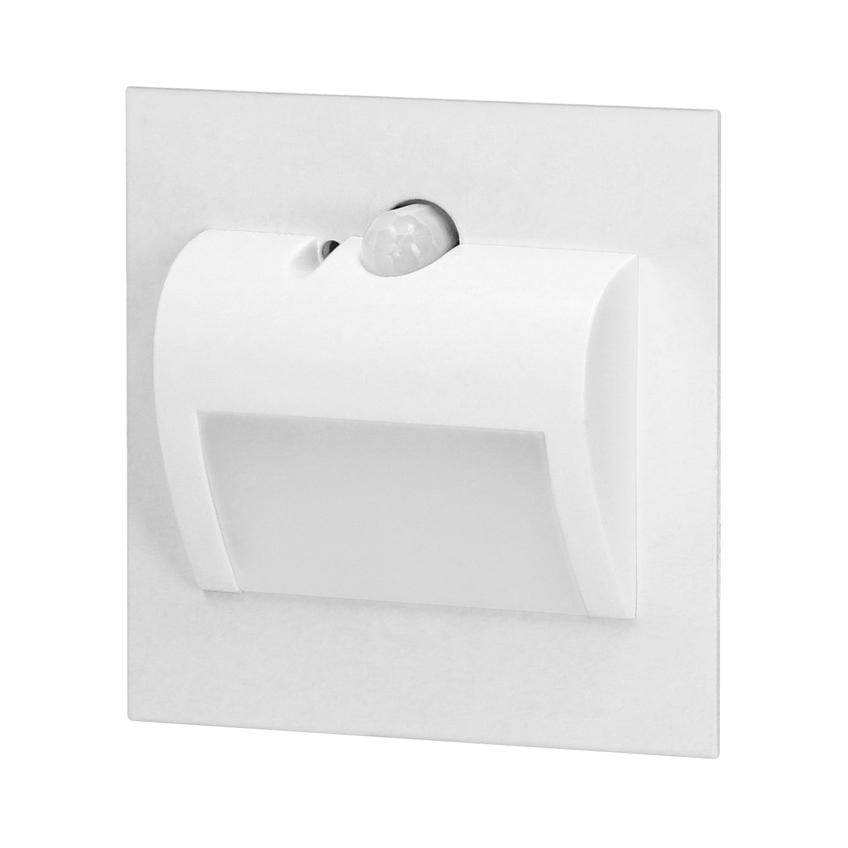 DRACO LED NEW 1,5W, oprawa schodowa podtynkowa, 12VDC, 30lm, 3000K, biała, czujnik ruchu i zmierzchu