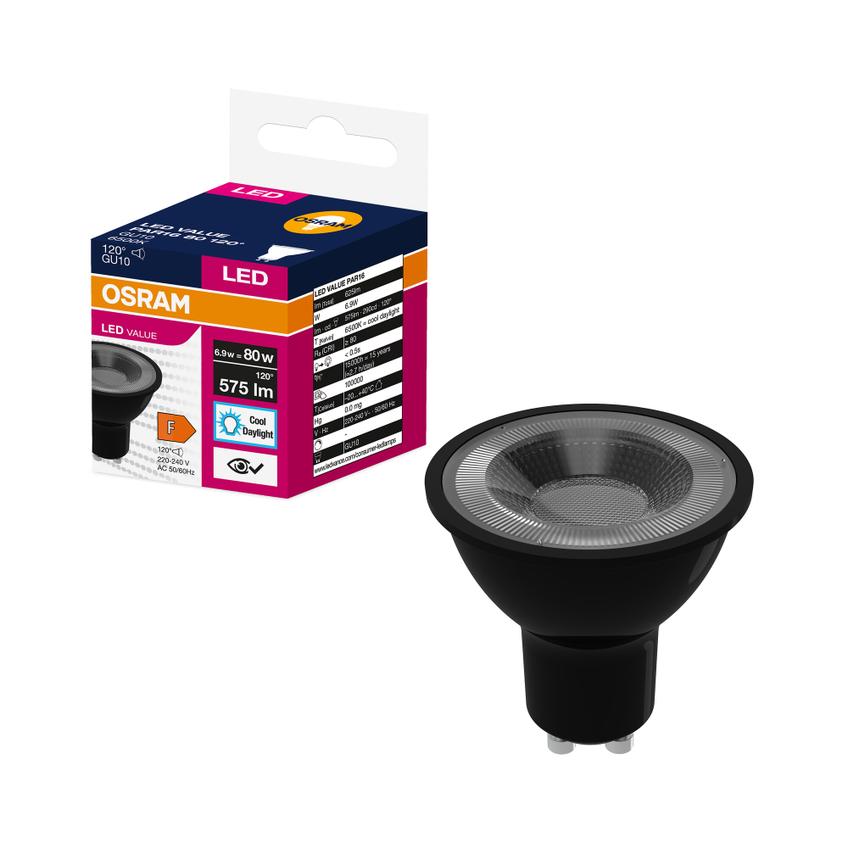 Żarówka LED GU10 VALUE PAR16 80 120 6,9W 575lm 6500K 865 230V BK czarny 4058075766662 LEDVANCE