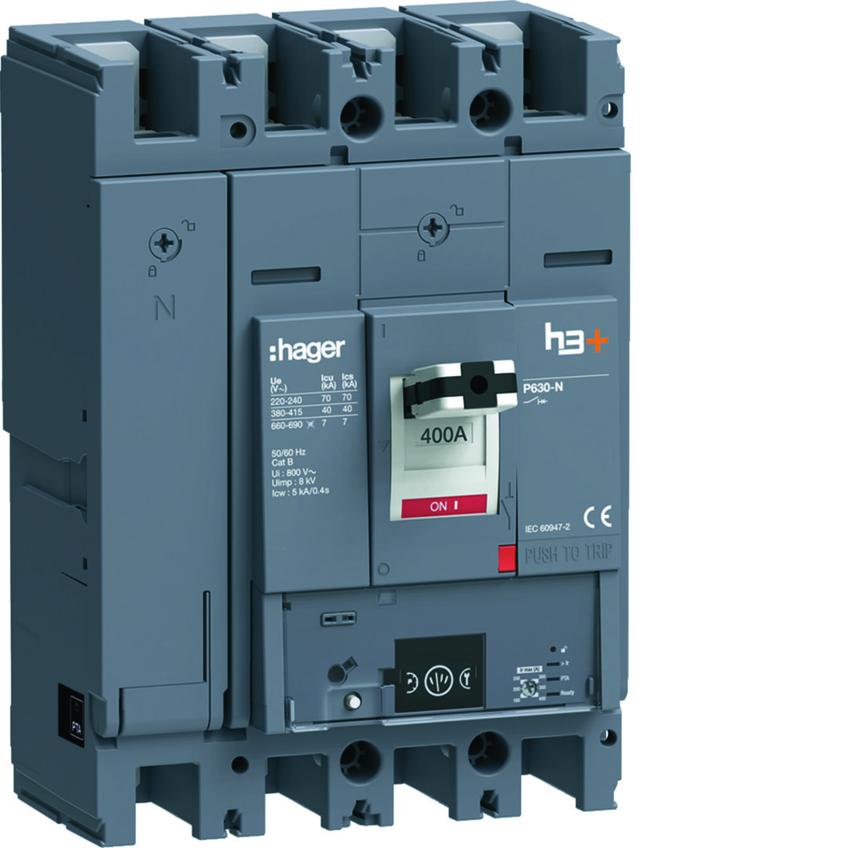MCCB Wyłącznik mocy h3+ P630 Energy 4x400A 40kA HNW401NR HAGER