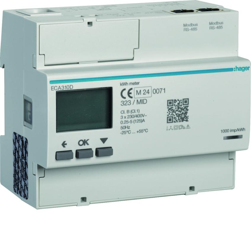 agardio.measure Licznik energii elektrycznej 3-fazowy, 125A 6M, AGARDIO, MID ECA310D HAGER